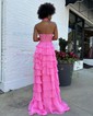 Corset Ball Gown/Princess Chiffon Tiered Ruched Prom Dresses