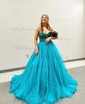 Corset Ball Gown/Princess Organza Sweetheart Beaded Prom Dresses