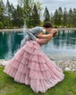 Glitter Ball Gown/Princess Sweetheart Tiered Ruffle Prom Dresses