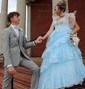 Cute Ball Gown/Princess Tulle Appliques Tiered Prom Dresses