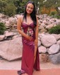 Sparkly Sheath/Column Metallic Sweetheart Ruched Prom Dresses