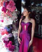 Sparkly Sheath/Column Metallic Sweetheart Ruched Prom Dresses