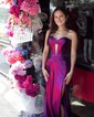 Sparkly Sheath/Column Metallic Sweetheart Ruched Prom Dresses