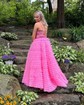 Ball Gown/Princess Sweetheart Tulle Sweep Train Prom Dresses With Appliques Lace