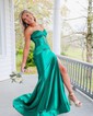 Elegant Sheath/Column Satin Sweetheart Cut Out Prom Dresses