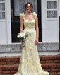 Glitter Sheath/Column Sweetheart Appliques Ruffle Prom Dresses