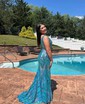 Sparkly Trumpet/Mermaid Sequin V-neck Prom Dresses