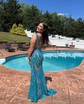 Sparkly Trumpet/Mermaid Sequin V-neck Prom Dresses