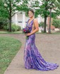 Sparkly Trumpet/Mermaid Sequin V-neck Prom Dresses