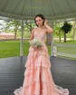 Corset Ball Gown/Princess Tulle Appliques Tiered Prom Dresses