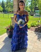 Corset Ball Gown/Princess Tulle Appliques Tiered Prom Dresses