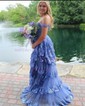 Corset Ball Gown/Princess Tulle Appliques Tiered Prom Dresses