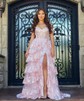 Corset Ball Gown/Princess Tulle Appliques Tiered Prom Dresses