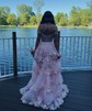 Corset Ball Gown/Princess Tulle Appliques Tiered Prom Dresses