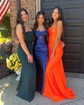 Sparkly Sheath/Column Metallic Sweetheart Ruched Prom Dresses