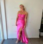 Trumpet/Mermaid Sweetheart Silk-like Satin Sweep Train Prom Dresses With Beading