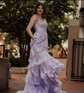 Ball Gown Sweetheart Tulle Sweep Train Prom Dresses With Appliques Lace