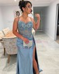 Corset Sheath/Column Satin Sweetheart Appliques Ruched Prom Dresses