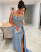 Corset Sheath/Column Satin Sweetheart Appliques Ruched Prom Dresses