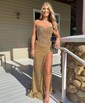 Sparkly Sheath/Column Sequin Sweetheart Beaded Split Prom Dresses