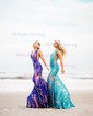 Sparkly Trumpet/Mermaid Sequin V-neck Prom Dresses