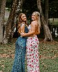 Sparkly Sheath/Column Sequin V-neck Split Prom Dresses