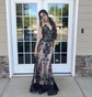 Trumpet/Mermaid V-neck Tulle Sweep Train Prom Dresses With Sequins