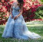 Corset Black Tulle Ball Gown/Princess Ruffle Prom Dresses