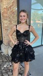 Corset Skater Appliques Tiered Homecoming Dresses