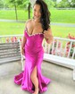 Trumpet/Mermaid Off-the-shoulder Silk-like Satin Sweep Train Prom Dresses With Beading