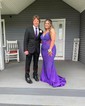 Glitter Trumpet/Mermaid Jersey V-neck Beaded Prom Dresses