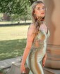 Elegant Trumpet/Mermaid Satin Appliques Prom Dresses