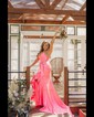 Modest Sheath/Column Satin V-neck Bow Ruffle Prom Dresses