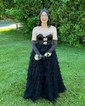 Puffy Ball Gown/Princess Tulle Cut Out Ruffle Prom Dresses