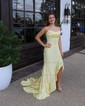 Corset Sheath/Column Satin Straight Ruffle Beaded Prom Dresses