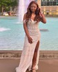 Trumpet/Mermaid Off-the-shoulder Tulle Sweep Train Prom Dresses With Beading