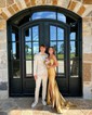 Trumpet/Mermaid Sweetheart Silk-like Satin Sweep Train Prom Dresses With Ruched