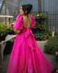 Puffy Ball Gown/Princess Satin Bow Two Piece Prom Dresses