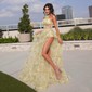 Corset Ball Gown/Princess Tulle Ruffle Split Prom Dresses