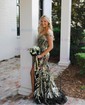 Glitter Trumpet/Mermaid Appliques Split Prom Dresses