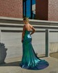 Sparkly Sheath/Column Metallic Sweetheart Ruched Prom Dresses