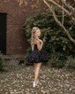 Corset Skater Taffeta Ruffle Bow Homecoming Dresses